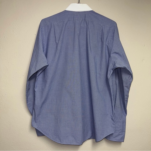 Polo Blue/White Small Checkered Button Down - Regent Classic Fit - Picture 3 of 11